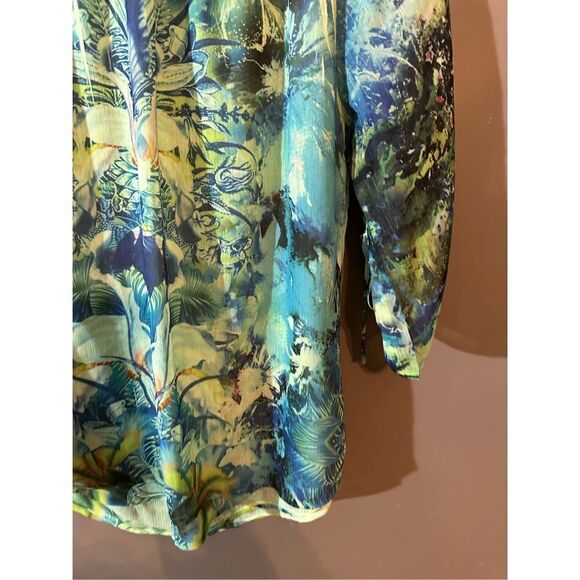 One World Green 3/4 Sleeve Lightweight Stretch Neck Size Petite Medium - Picture 11 of 14